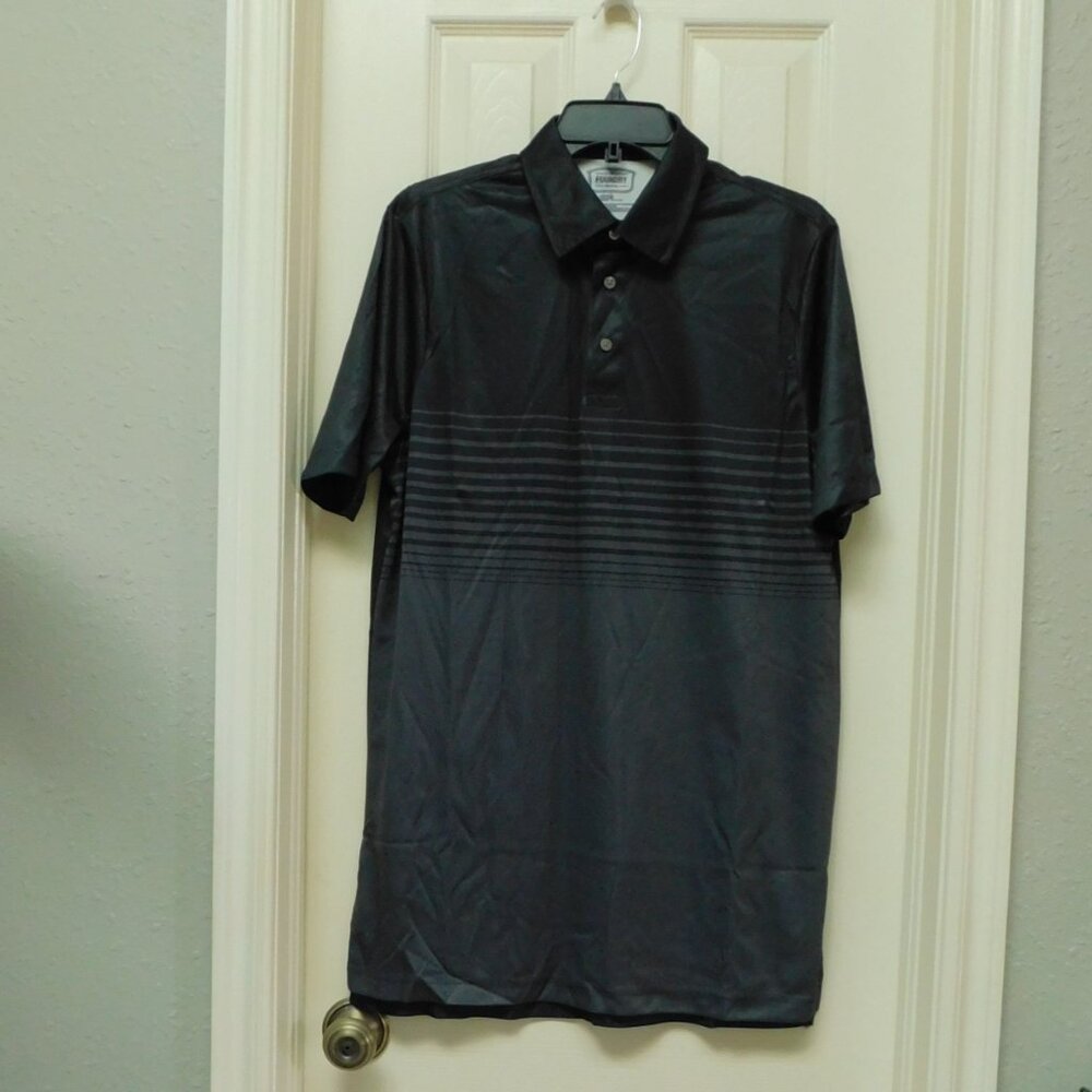 THE FOUNDRY Supply Co. Mens Polo Shirt Short Sleeve Jersey Knit Black MT NWT